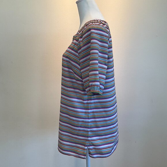 Talbots Petite 100% Cotton Poplin Short Sleeve Blouse - Picture 4 of 5